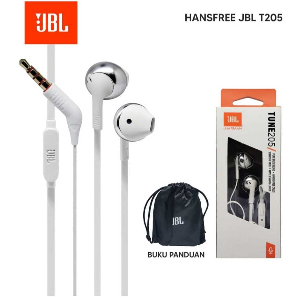HANDSFREE JBL T205 + CASE HANDSFREE ORIGINAL 100%