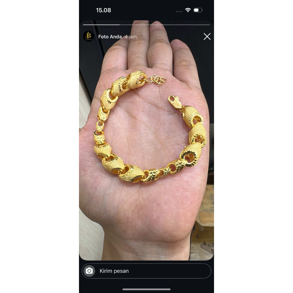 Gelang bambu pajer* emas kadar 375%/8k