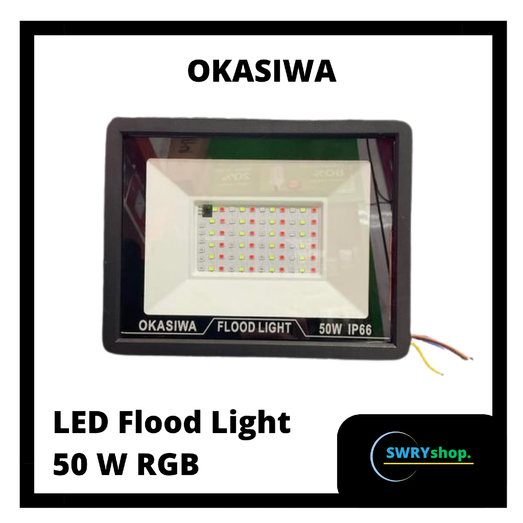 LED Flood Light 50 W RGB + Remote Merk OKASIWA