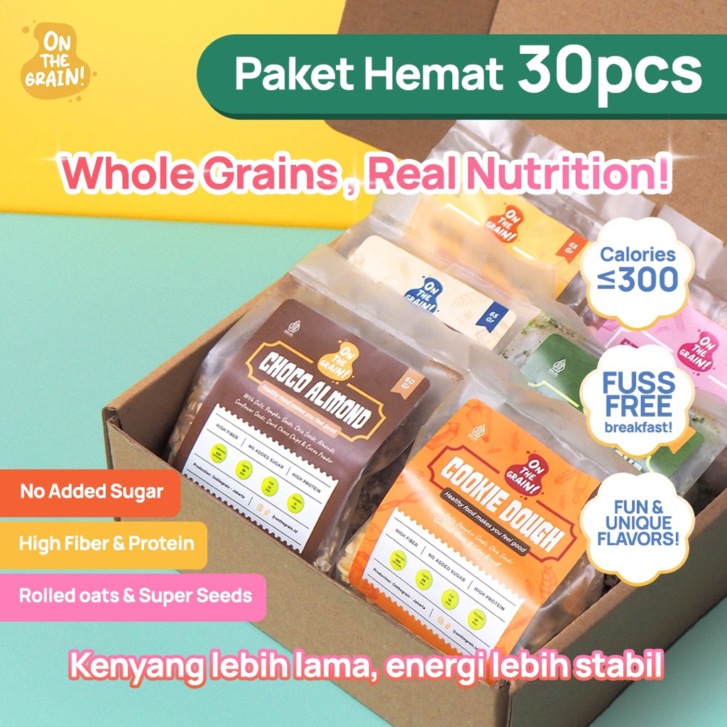 

(30 PACKS) ON THE GRAIN Overnight / Instant Oats - Sarapan Sehat Cemilan Healthy Muesli