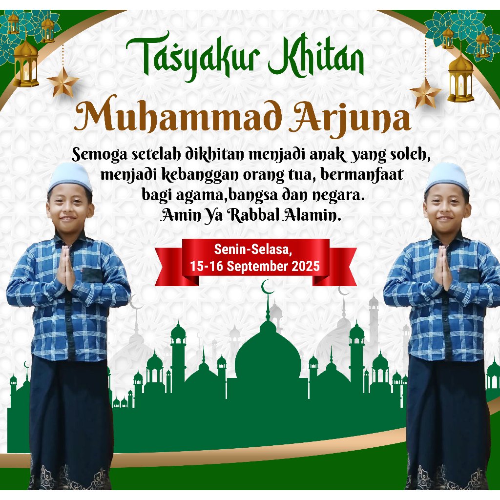 Khitanan /Sunatan Spanduk / Banner Khitanan / Backdrop Custom Khitanan Sunatan