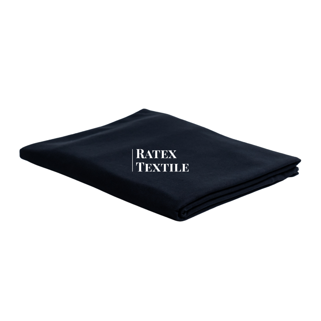 KAIN COTTON COMPACT 40 SPANDEX (HITAM) + RIB