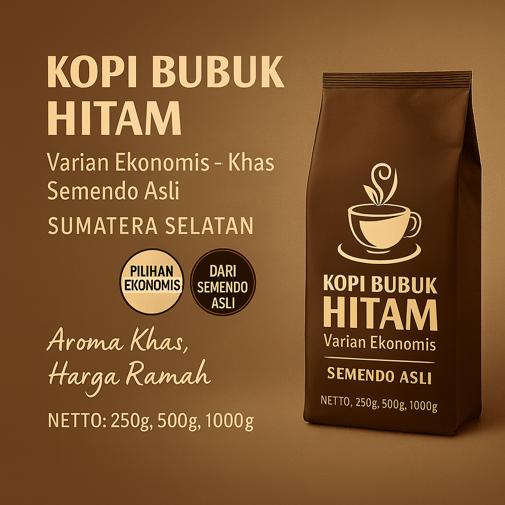 

Kopi Bubuk Semendo Ekonomis 1000gr / 1kg – Cocok untuk Harian, Rasa Tetap Kuat