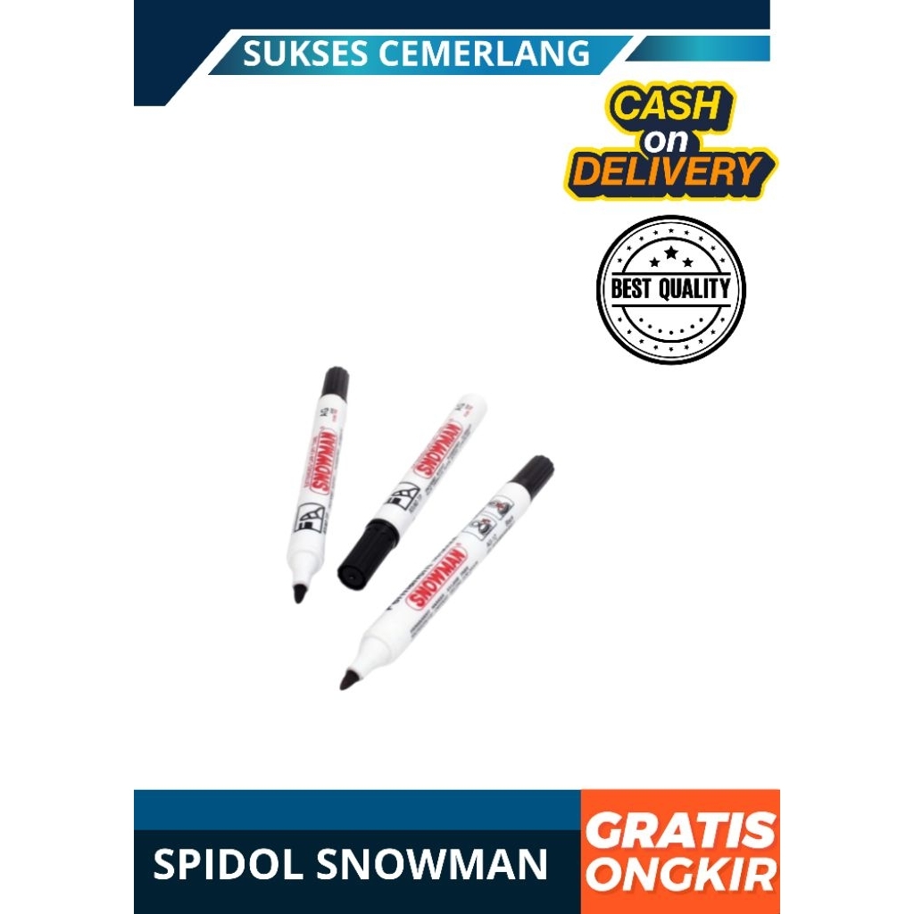 

[1LUSIN] Spidol non permanen spidol permanen Marker Snowman 1 lusin spidol papan tulis