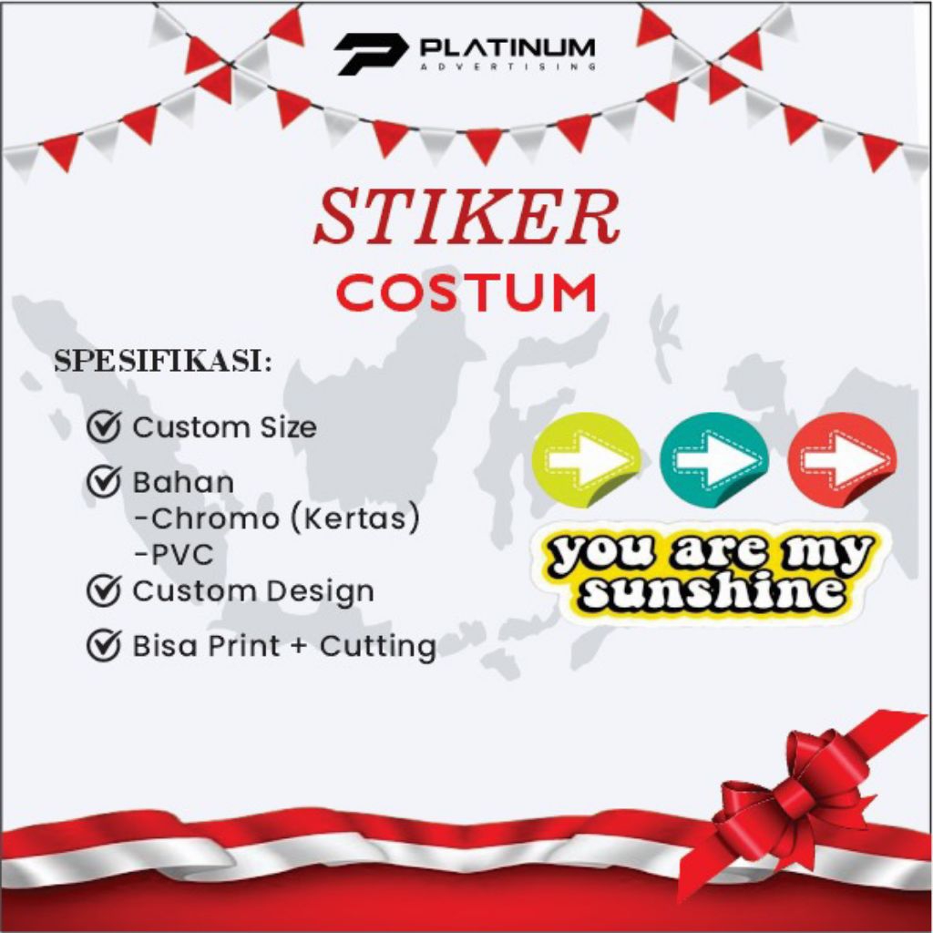 

CETAK STIKER / LABEL Uk. A3 - FREE DESIGN - BAHAN STIKER KERTAS (CHROMO) Min. Order 3 Lembar
