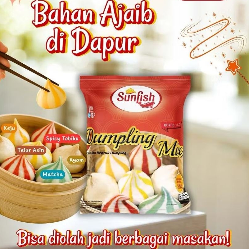 SUNFISH Dumpling Mix 500gr Suki Frozen Food Halal Enak