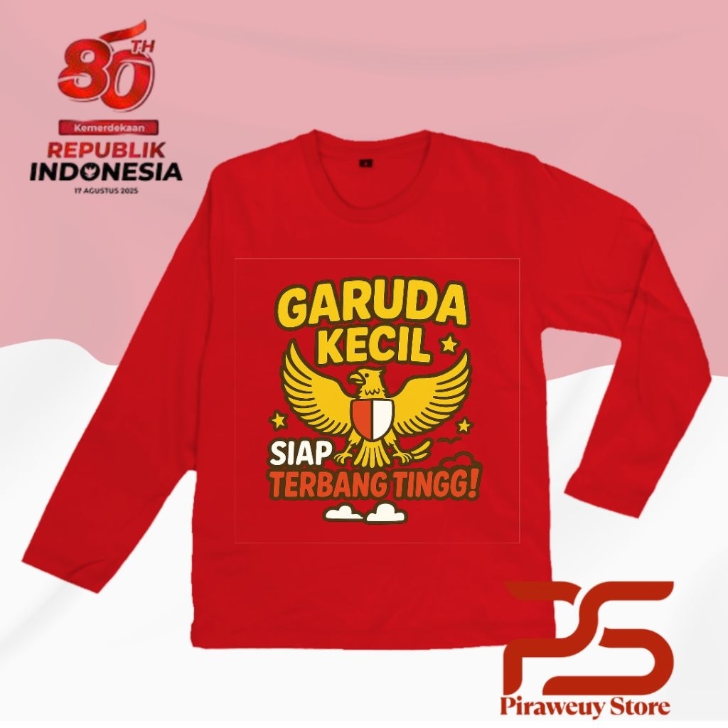 [free nama] Baju Kaos Anak Viral Edisi 17 Agustus Dengan Gambrar Tulisan GARUDA KECIL l Hari Kemerde