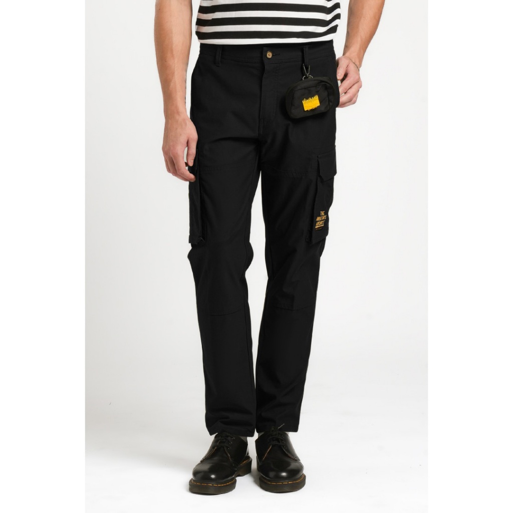 Emba Classic - Iron Celana Panjang Pria Cargo Warna Black