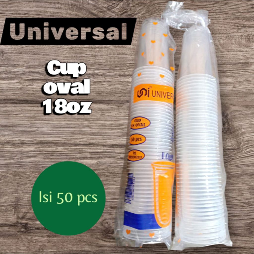 cup oval polos 18 oz merk universal