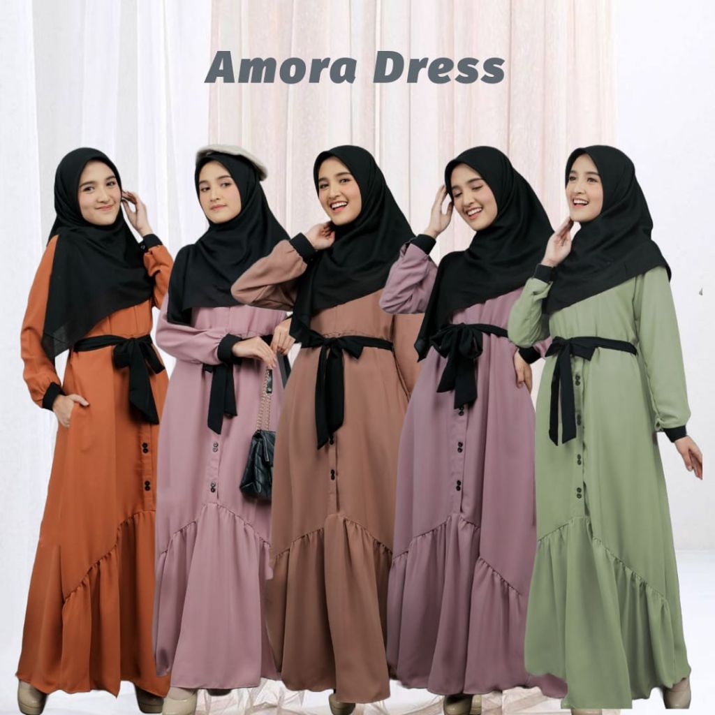 Amora Dress Gamis Wollycrepe
