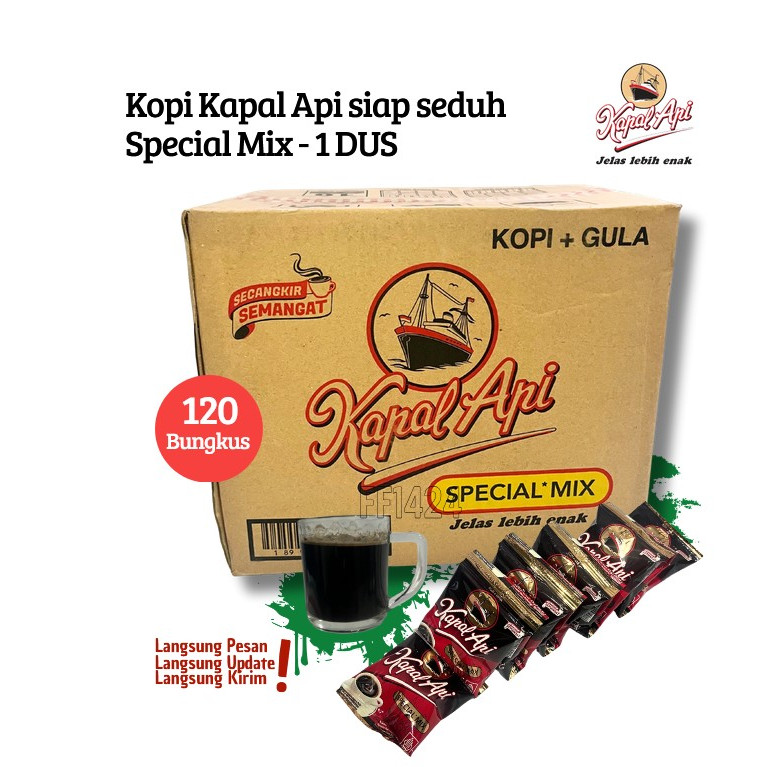 

Kopi Kapal Api special mix, 1 DUS isi 120 Bungkus (langsung Kirim, langsung Update)