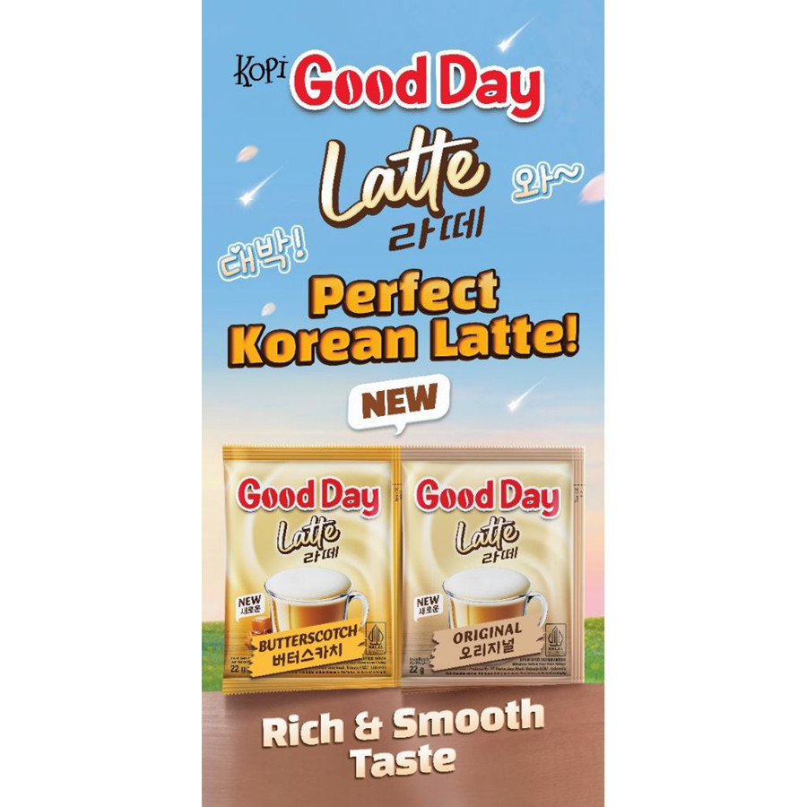 

Good Day Latte ORIGINAL / BUTTERSCOTCH 1 Renceng 10 Sachet - Kopi Goodday Perfect Korean Latte