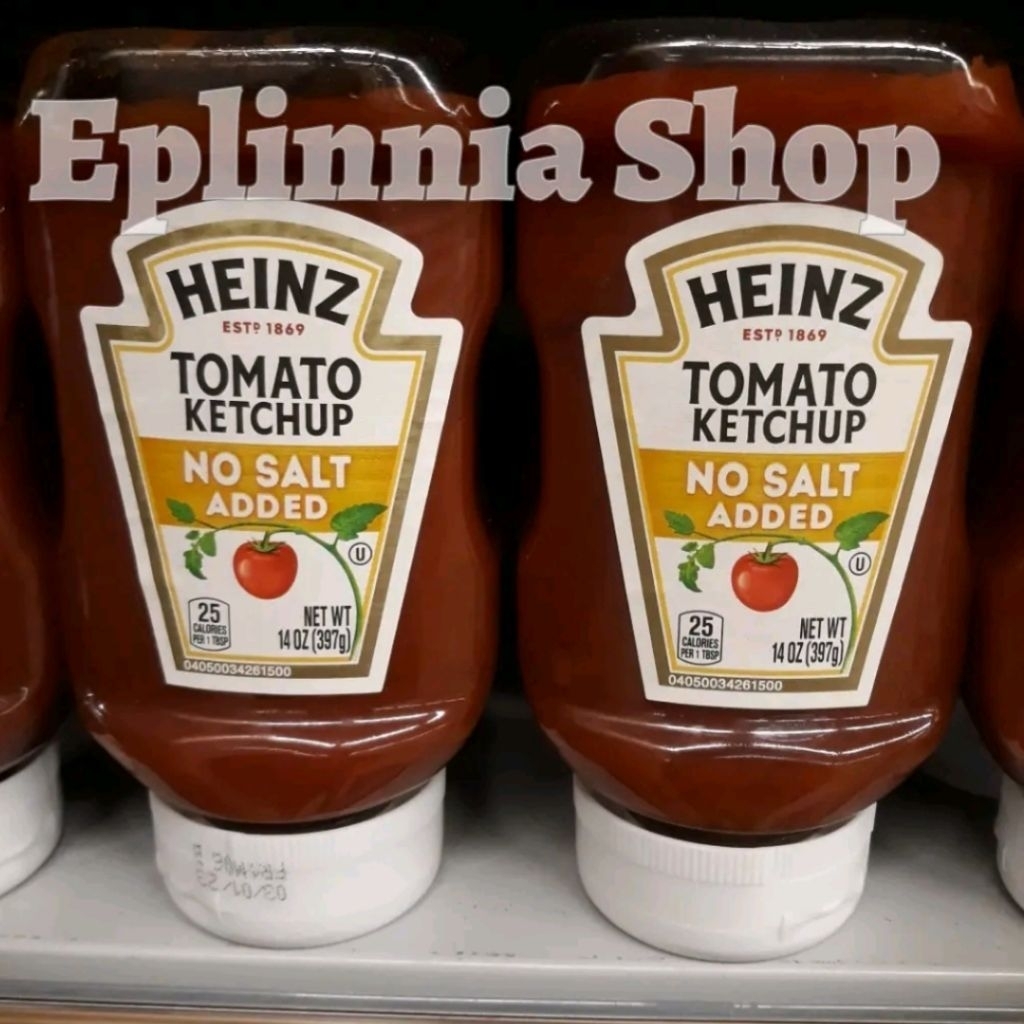 

Heinz Tomato Ketchup No Salt Added Sauce 397 gr - Saus Tomat