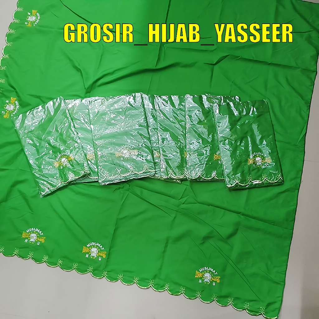 Jilbab muslimat NU Bordir Logo 7 / Kerudung Muslimat NU Bordir katun Adem / Jilbab Muslimat Termurah