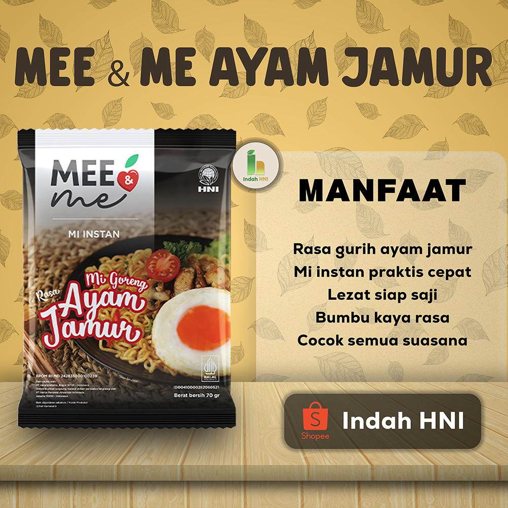 

MEE & ME AYAM JAMUR HNI HPAI – Mi Instan Gurih Nikmat | Rasa Ayam Jamur Premium | Pouch 10pcs atau Karton 40pcs