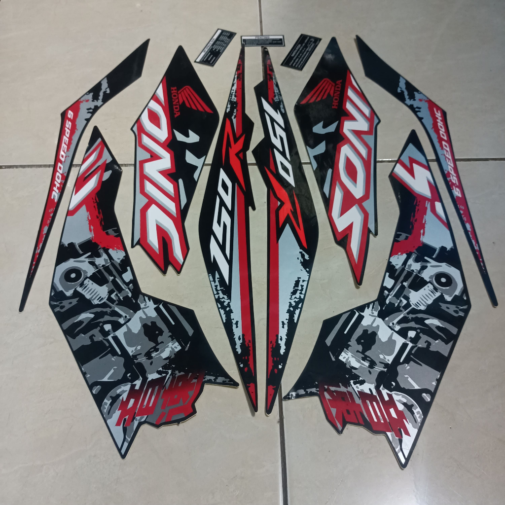 stiker striping honda sonic 150 r 2019 2020 hitam lis body standar berkualitas original