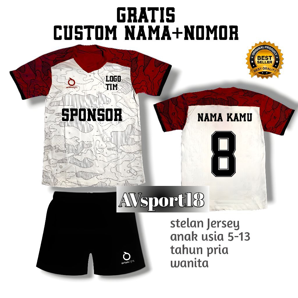 [ COD ] stelan Jersey anak anak usia 5-13 tahun baju olahraga futsal badminton nyaman di pakai bisa 