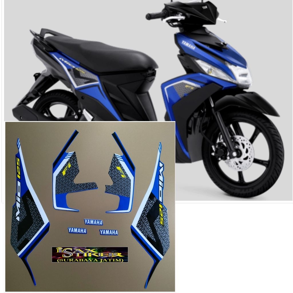 Striping Original Yamaha Mio M3 125 FI Biru tahun 2020 2021