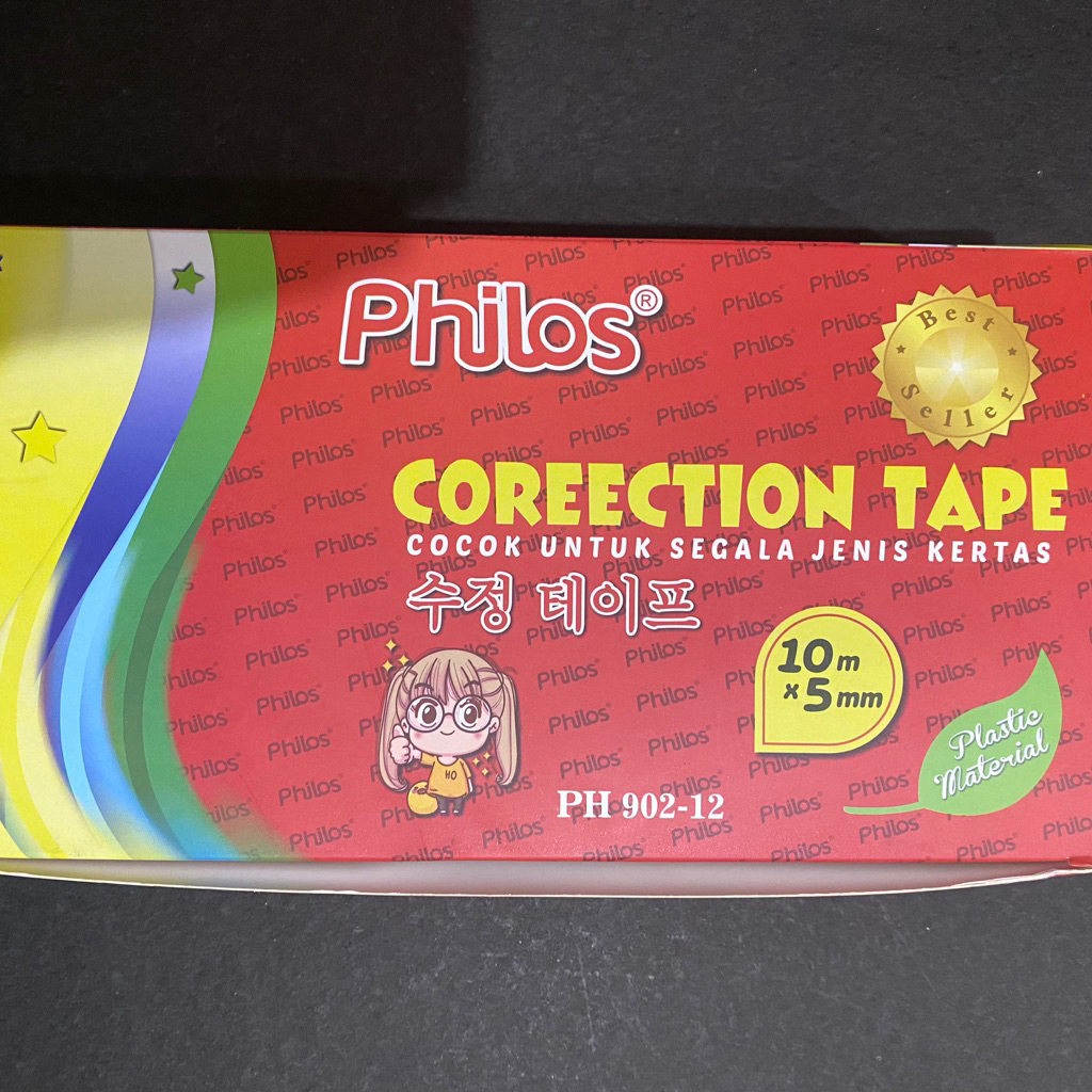 

Correction tape Philos Ph 902-12 (tipx kertas) Ukuran 10m x 5mm