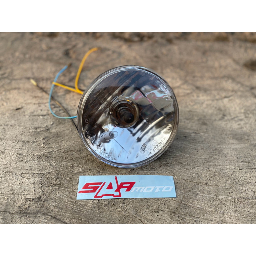 reflektor kaca jute h4 set bohlam reflektor 5,75 inch jute soket h4