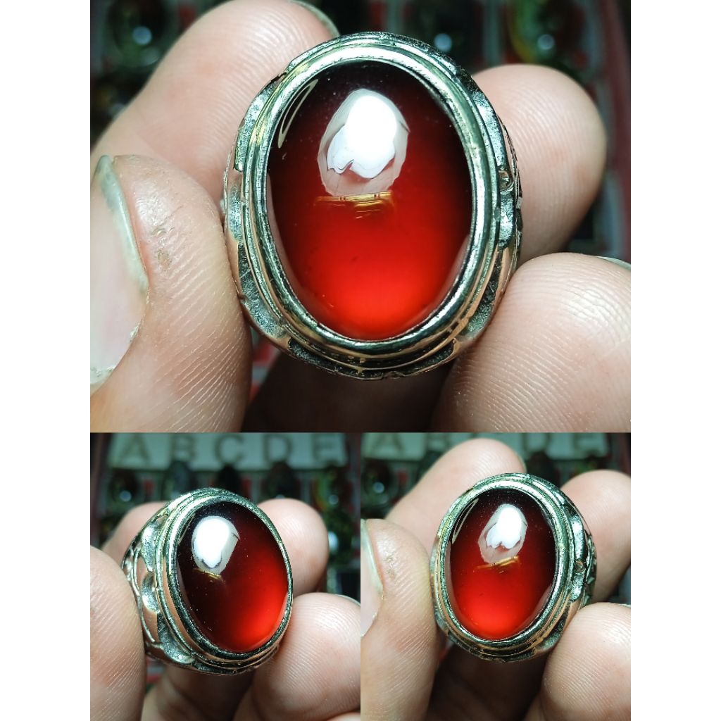 Natural batu cincin Garnet (black mamba)