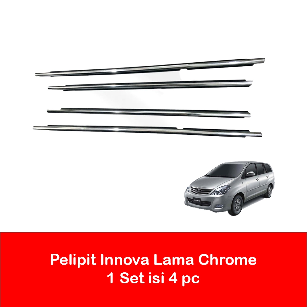 Pelipit Lis Kaca Pintu Mobil Innova Chrome Crom Crum Luar