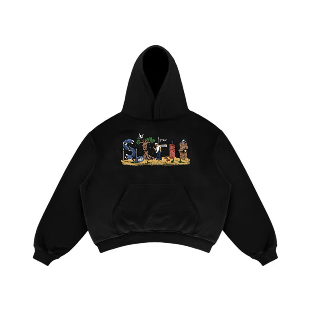 Satisfaction Hoodie Boxy 375GSM Liberd Black
