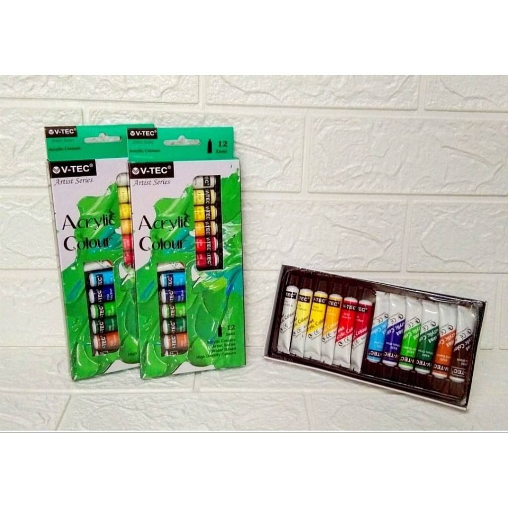 

Cat Acrylic V-TEC Artist Series 12 Warna – Acrylic Colour 12ml untuk Lukis & Seni - Alat Tulis Kantor/ATK Murah Medan