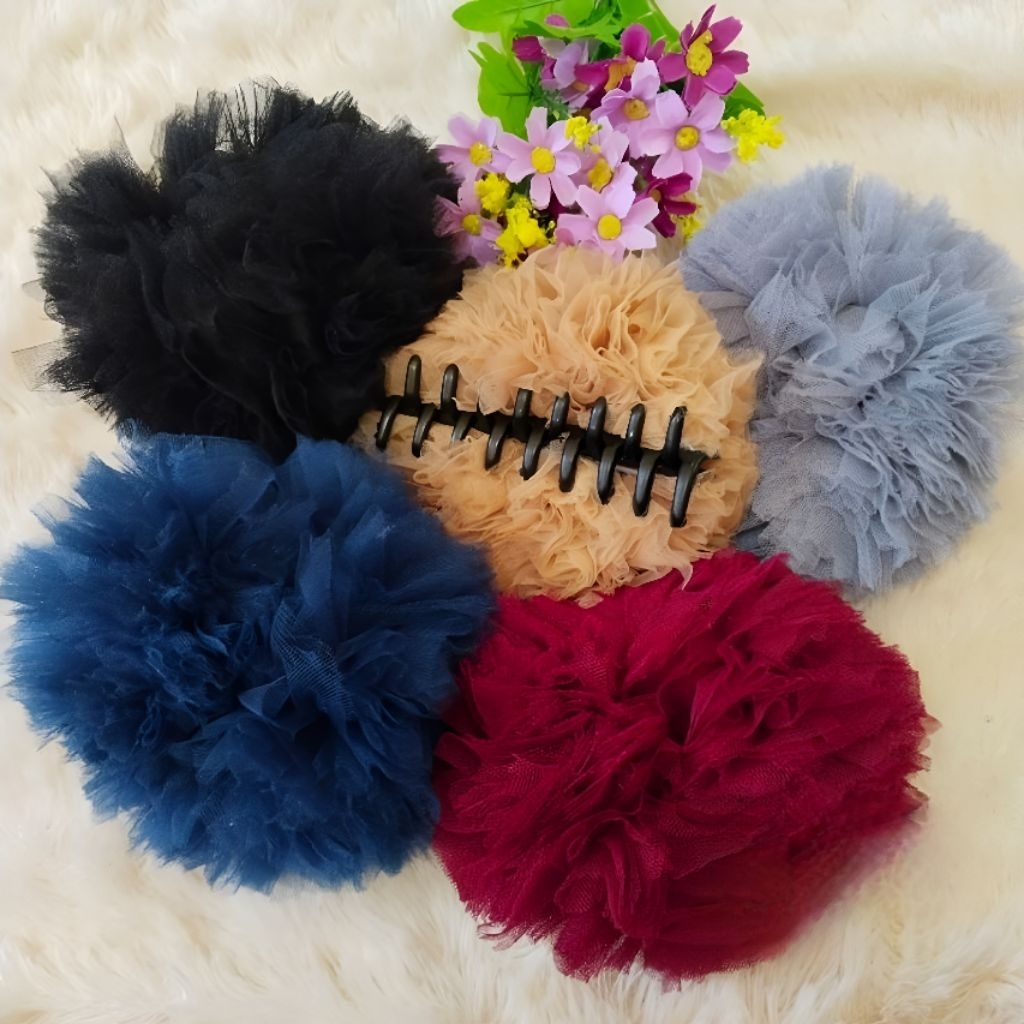 ENRORA - Jepit hijab cepol Tile, Cepol jepit hijab anti pusing Scrunchie Jumbo, Jepit sanggul