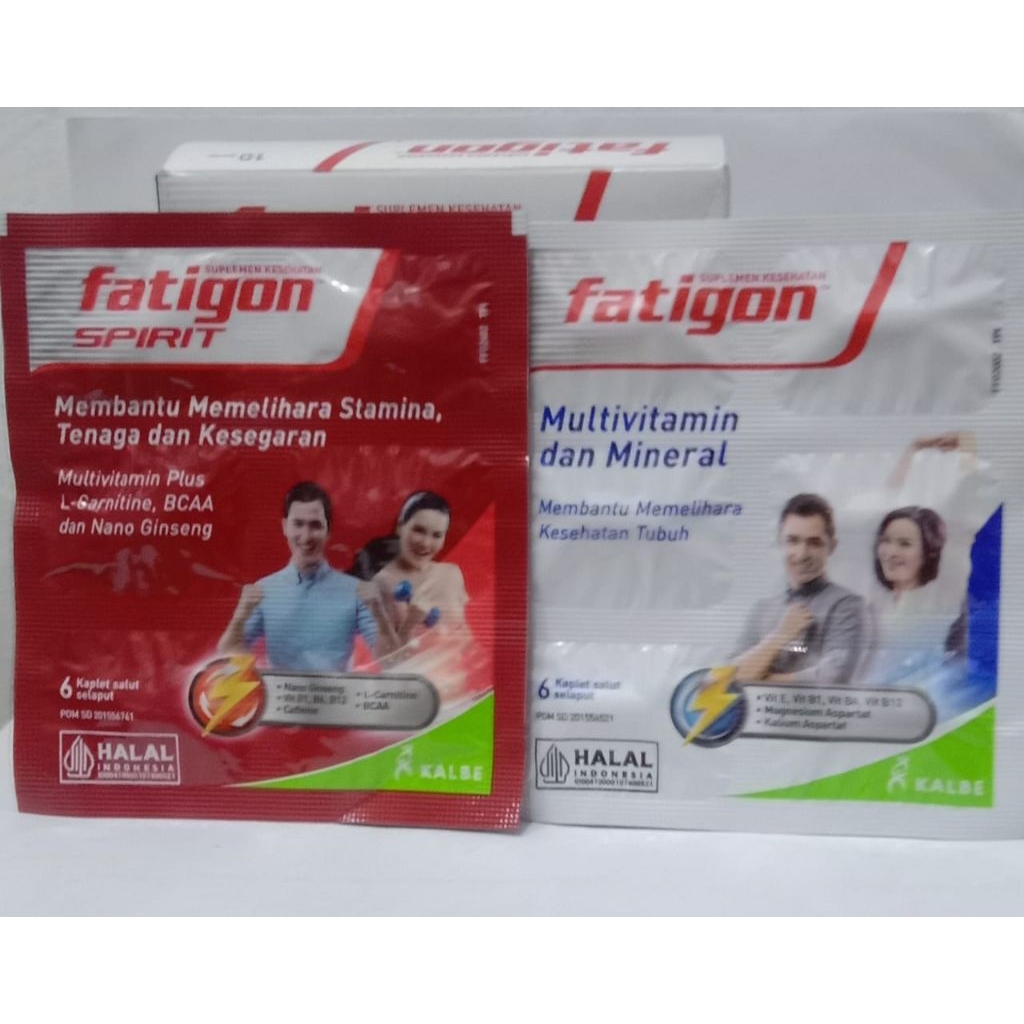 fatigon spirit  1strip 6tablet strip merah multivitamin