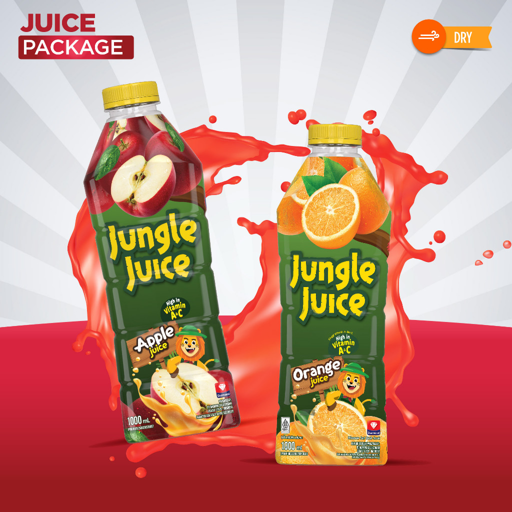 

JUICE PACKAGE (JUNGLE JUICE ORANGE 1 LT & JUNGLE JUICE APPLE 1 LT)