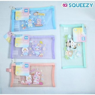 

Squeezy - Zipper Bag / Zipper Case A6 Squeezy / Tas Resleting Serbaguna Jaring A6 Warna Cantik