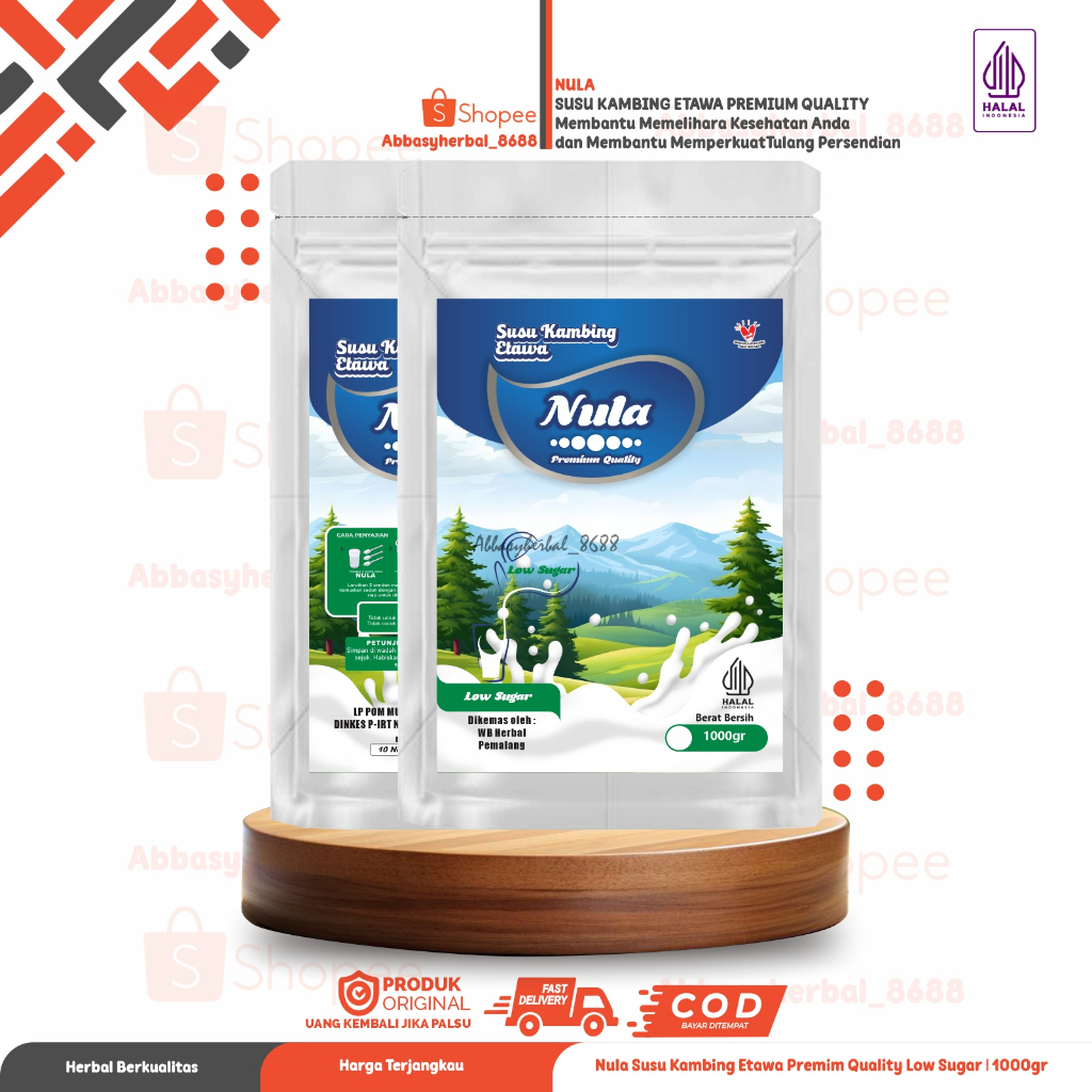 

Susu Kambing Etawa Nula Low Sugar 1000gr Organik