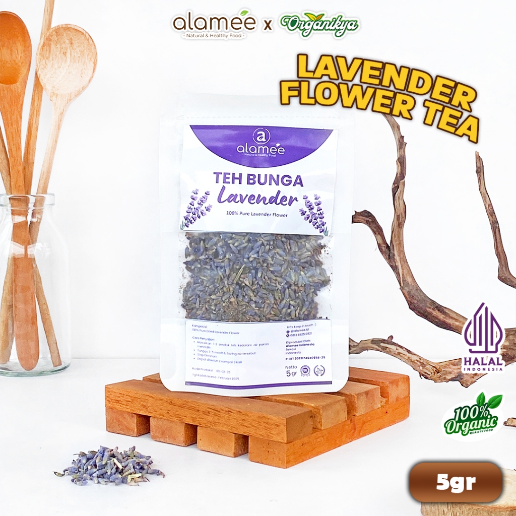 

Teh Bunga Lavender Insomnia Tea Organik Kering Dried Flower Herbal Alami Organic 5gr organikya