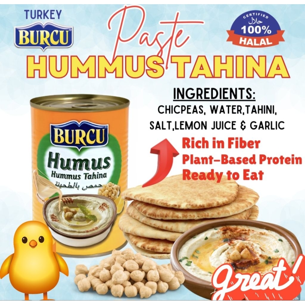 

Burcu Bumbu Saos Humus Cheakpea 400g Burcy Hummus Tahnia Chickpeas Chickpea Chick Pea