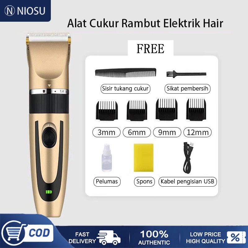 Alat Cukur Rambut Elektrik Hair Clipper Alat Potong Rambut Cliper Rambut Cordless Professional Pemot