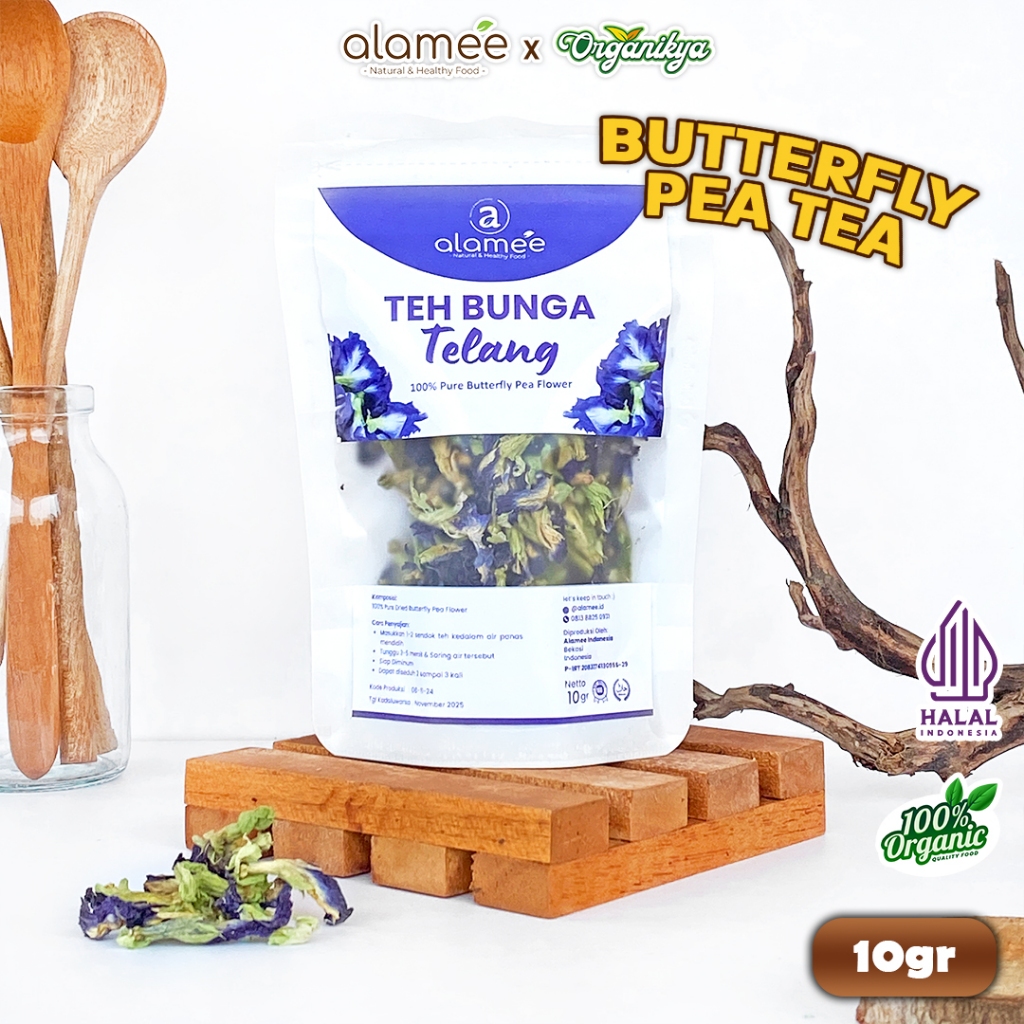 

Teh Bunga Telang Kering Butterfly Pea Tea Herbal Organik Alami 10 Gr organikya