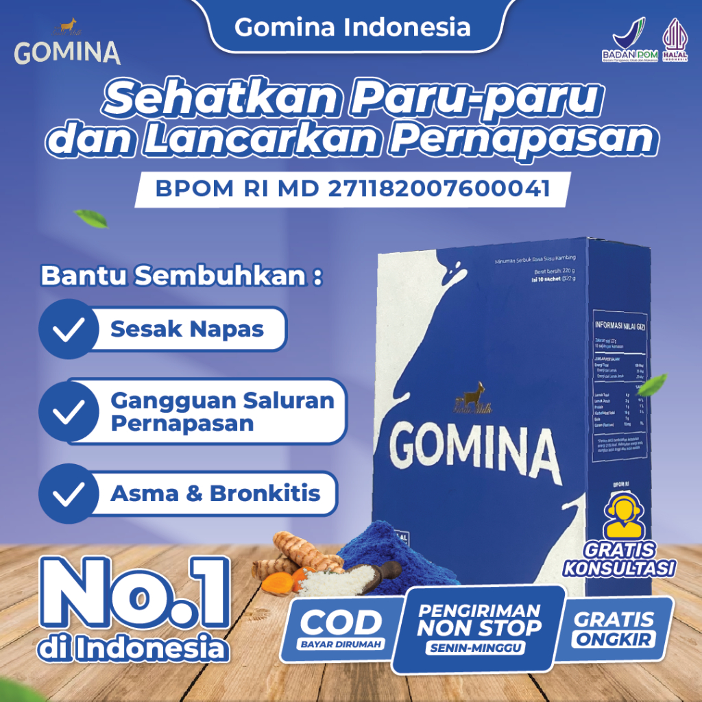 

Gomina Susu Kambing Etawa Membantu Menjaga Kesehatan Saluran Pernafasan Secara Teratur 100% ORIGINAL