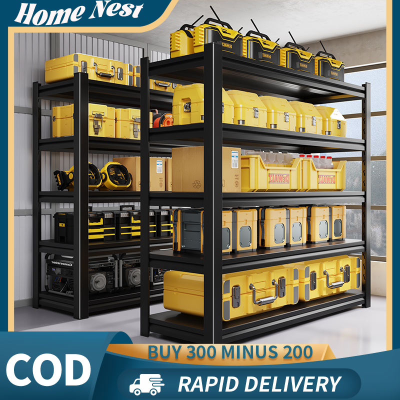 Rak Besi Sudut 4/5 Susun - Rak Dapur, Rak Buku, Rak Penyimpanan Gudang Heavy Duty Gudang Rak