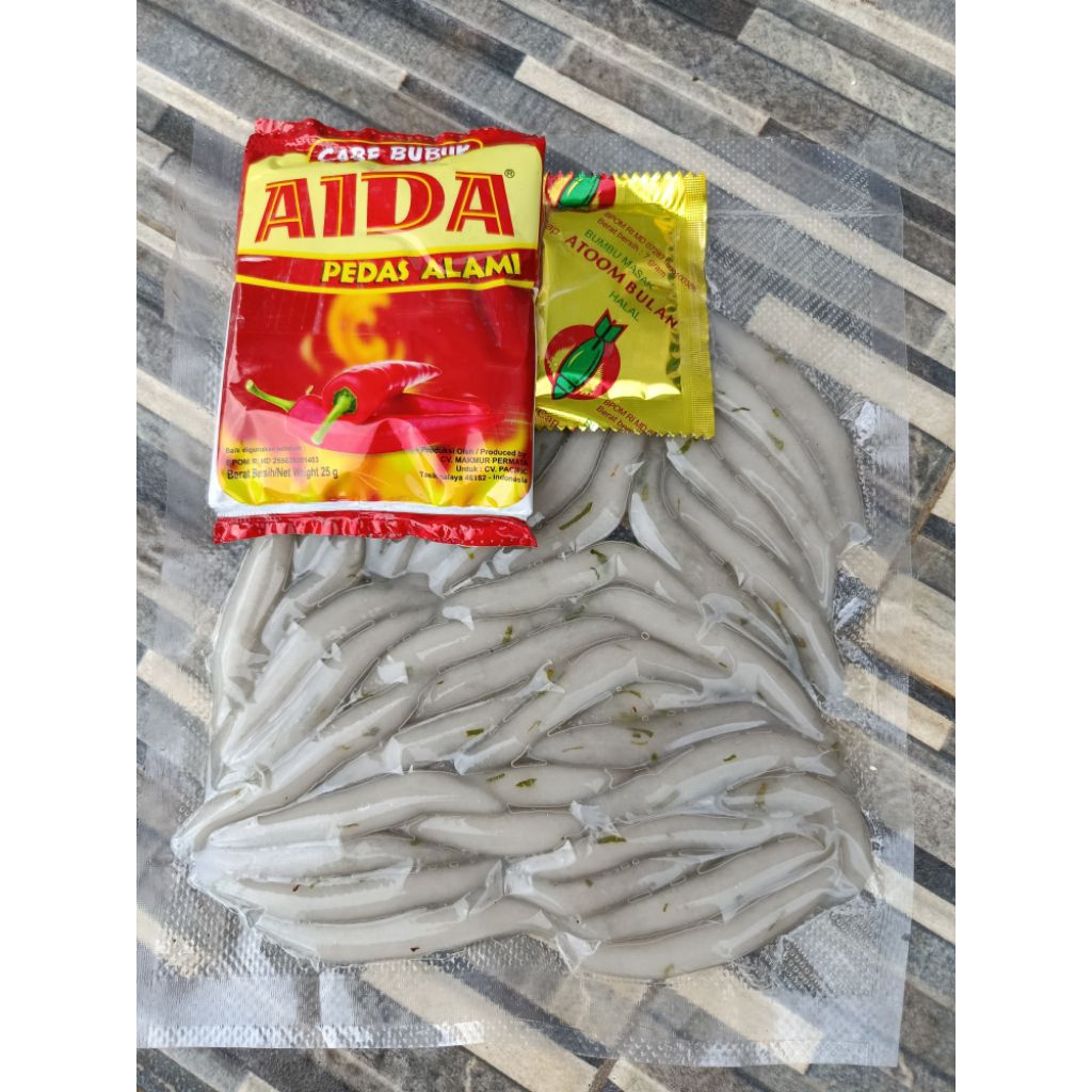 

Otak Otak Aci / Cicos Bawang Daun (mentah) isi 250gr Free Bumbu Atom+Aida