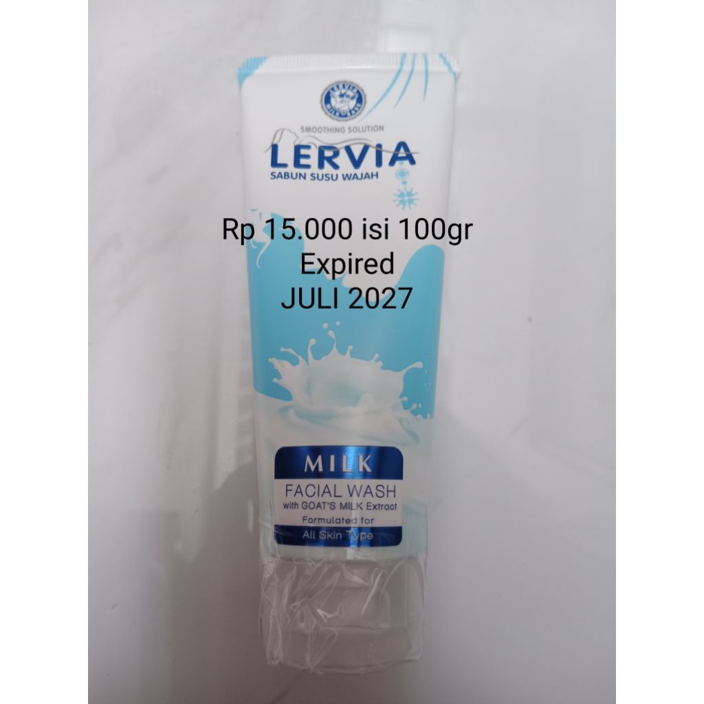 Lervia Facial Wash 100gr / Lervia Sabun Susu Wajah 100gr