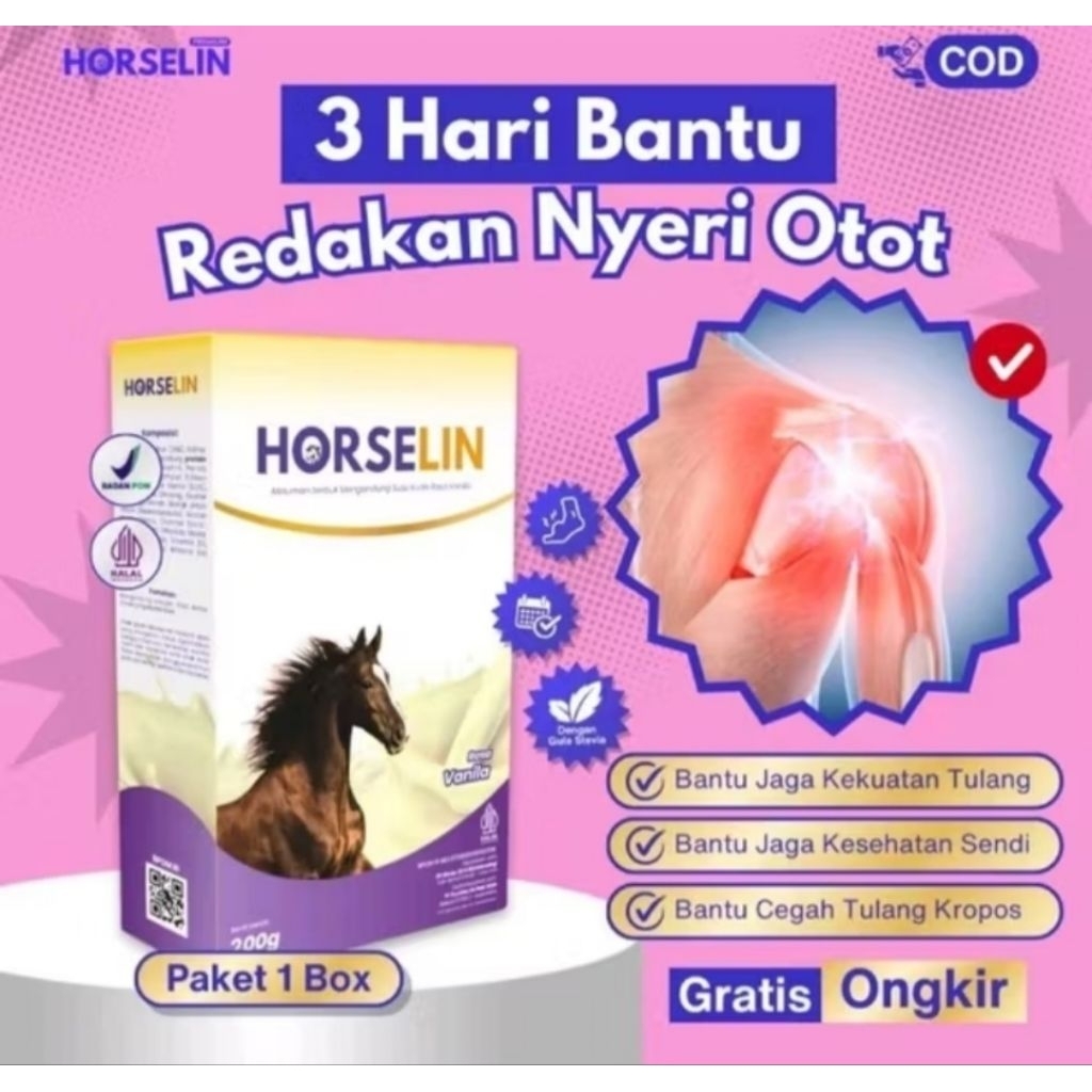 

HORSELIN Susu Kuda Untuk Tulang Dan Sendi Solusi Atasi Nyeri Rematik Asam Urat 200gr
