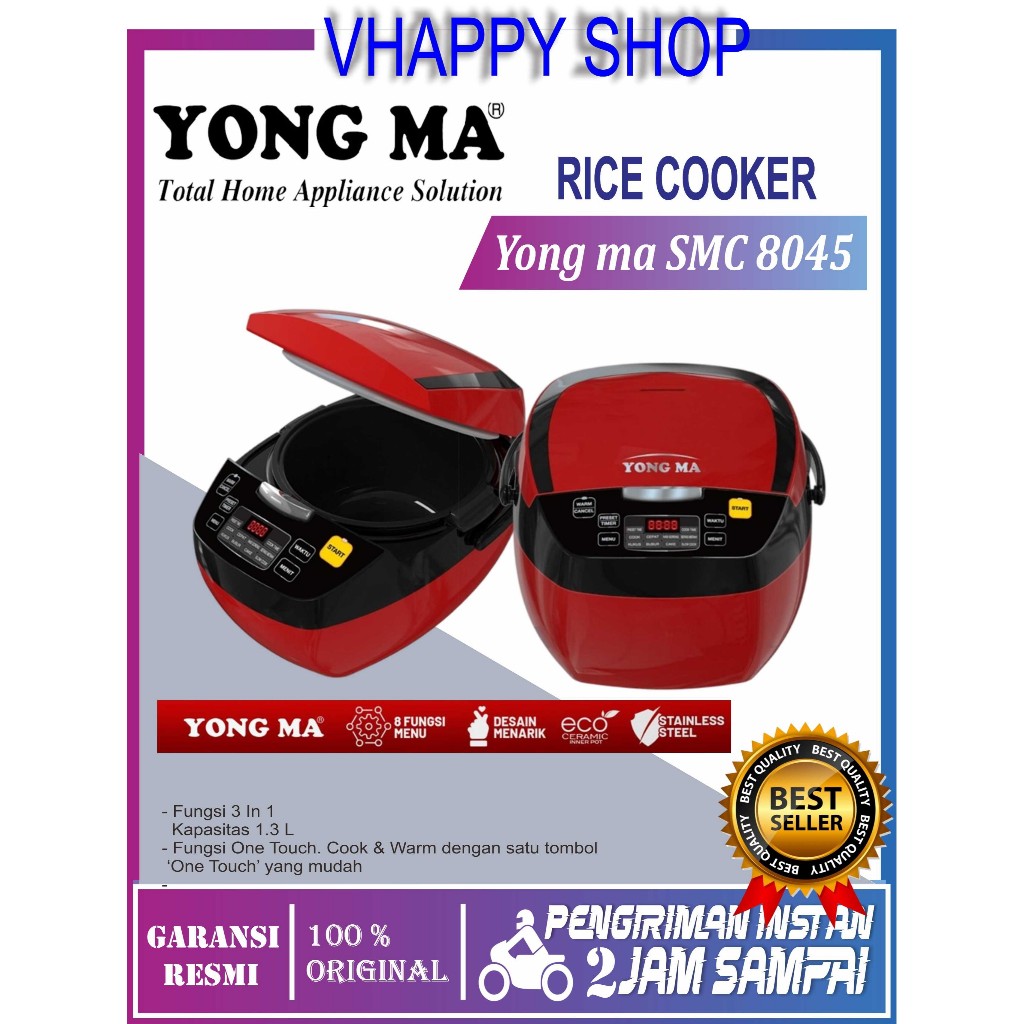 YONG MA Rice Cooker - Magic Com Mini Digital 1.3 Liter SMC-8045 / SMC8045 Garansi Resmi