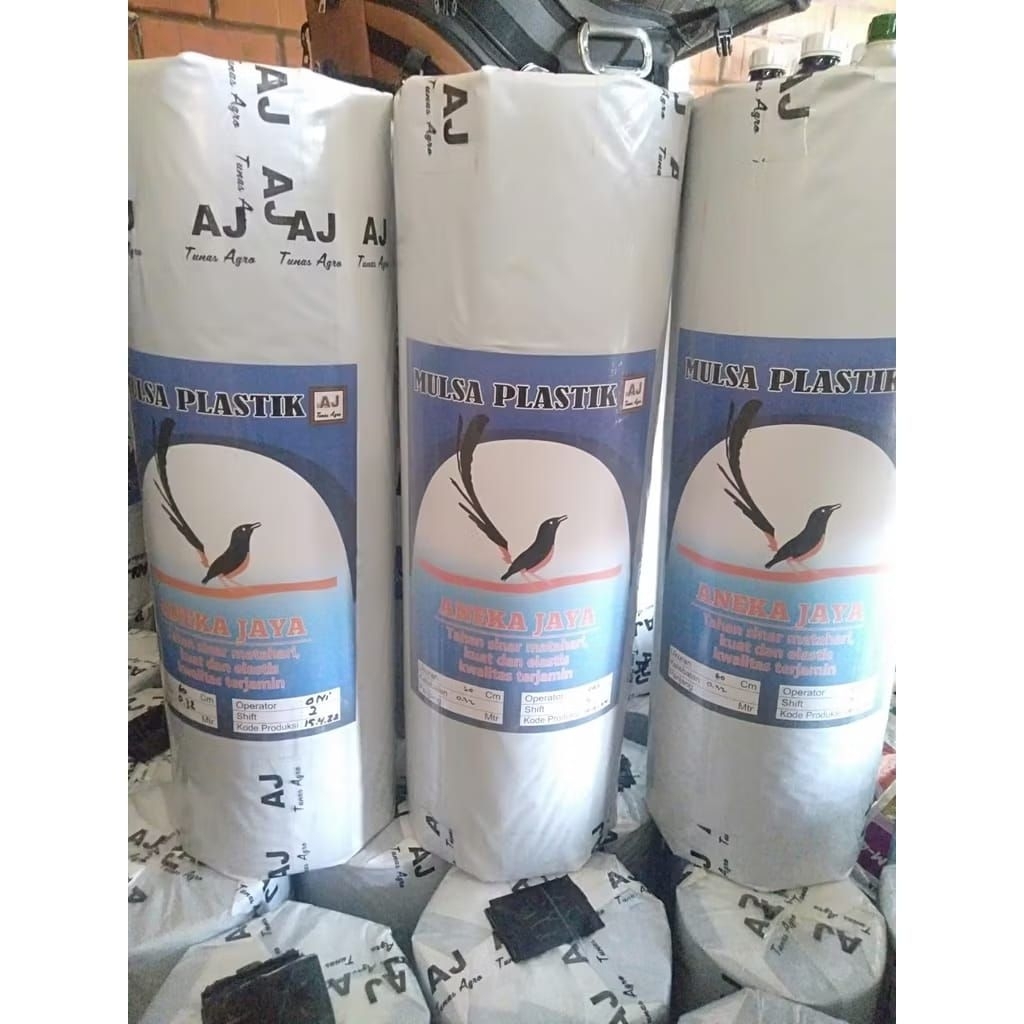 Plastik Mulsa Plastik Pertanian Hitam Perak 1 Roll 14kg 60cm