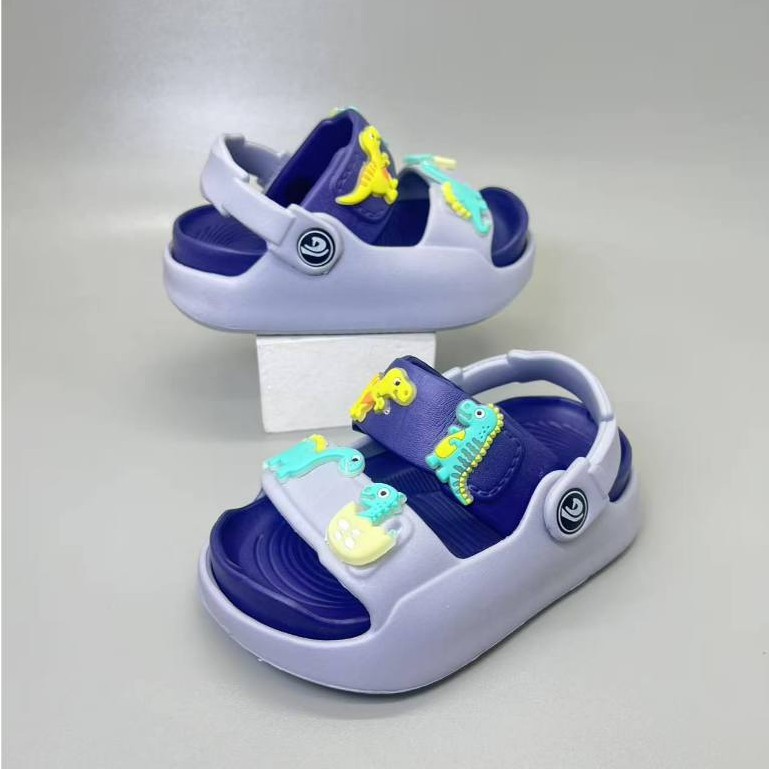 (Size 20-30) Dulux 650 Sandal Anak Laki-Laki Karakter Dinosaurus Sandal Gunung Karet Lentur Anak Cow