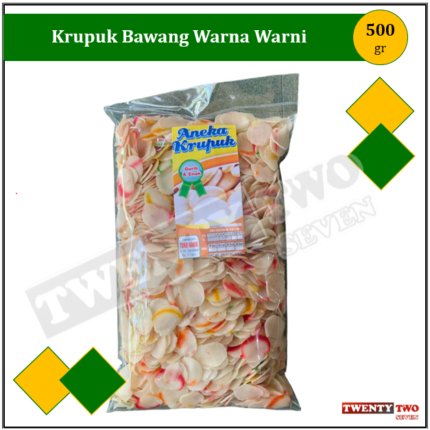 

[6 X]Hanik Krupuk Bawang Pesta Warna Warni 500 gr