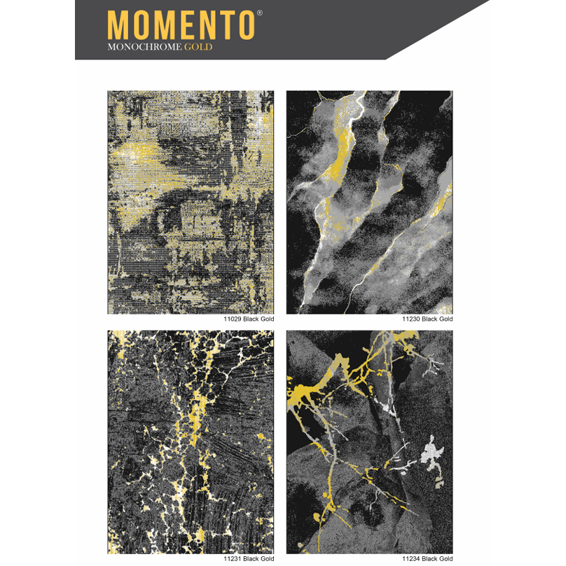 ALKAUTSAR Karpet Permadani Momento Monochrome Gold Ukuran 160 x 210 cm