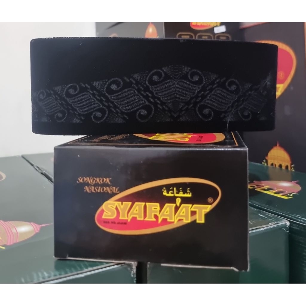 SONGKOK SYAFAAT ORIGINAL TINGGI 9 CM AC - LASER BATIK - PECI - KOPYAH - PENUTUP KEPALA