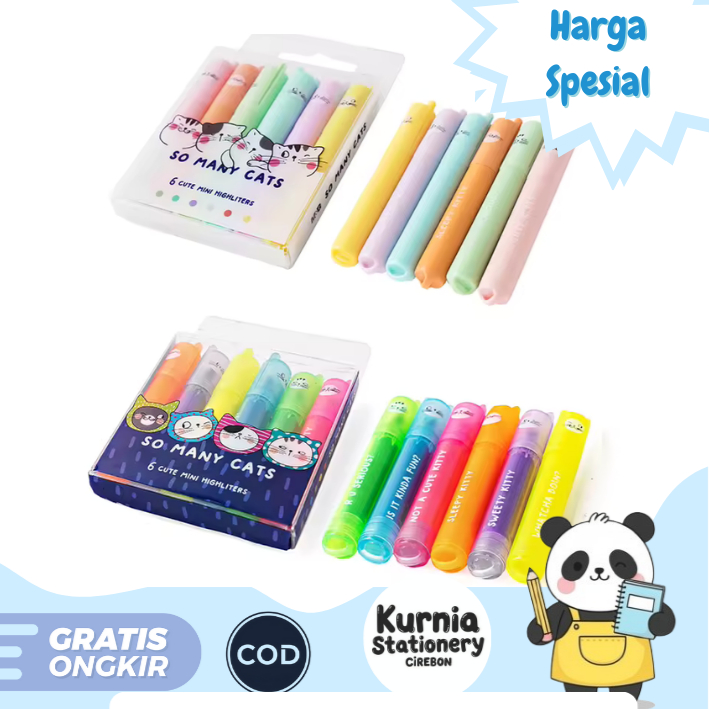 

M&G 6 CUTE MINI HIGHLITERS AHM22574 DAN AHM22575