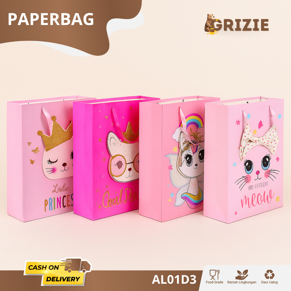 

Paper Bag Ulang Tahun Anak / Paper Bag Ultah Anak Karakter Kucing Lucu / Hampers bag / Gift Bag/ Paper bag Kado Hampers / Paperbag Motif cat AL01D3